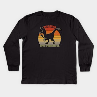 Roaring Into Preschool Kids Long Sleeve T-Shirt